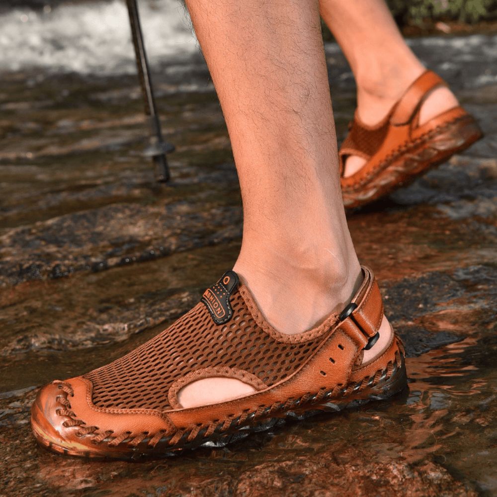 Heren Outdoor Mesh Hand Stiksels Gesloten Teen Waterschoenen