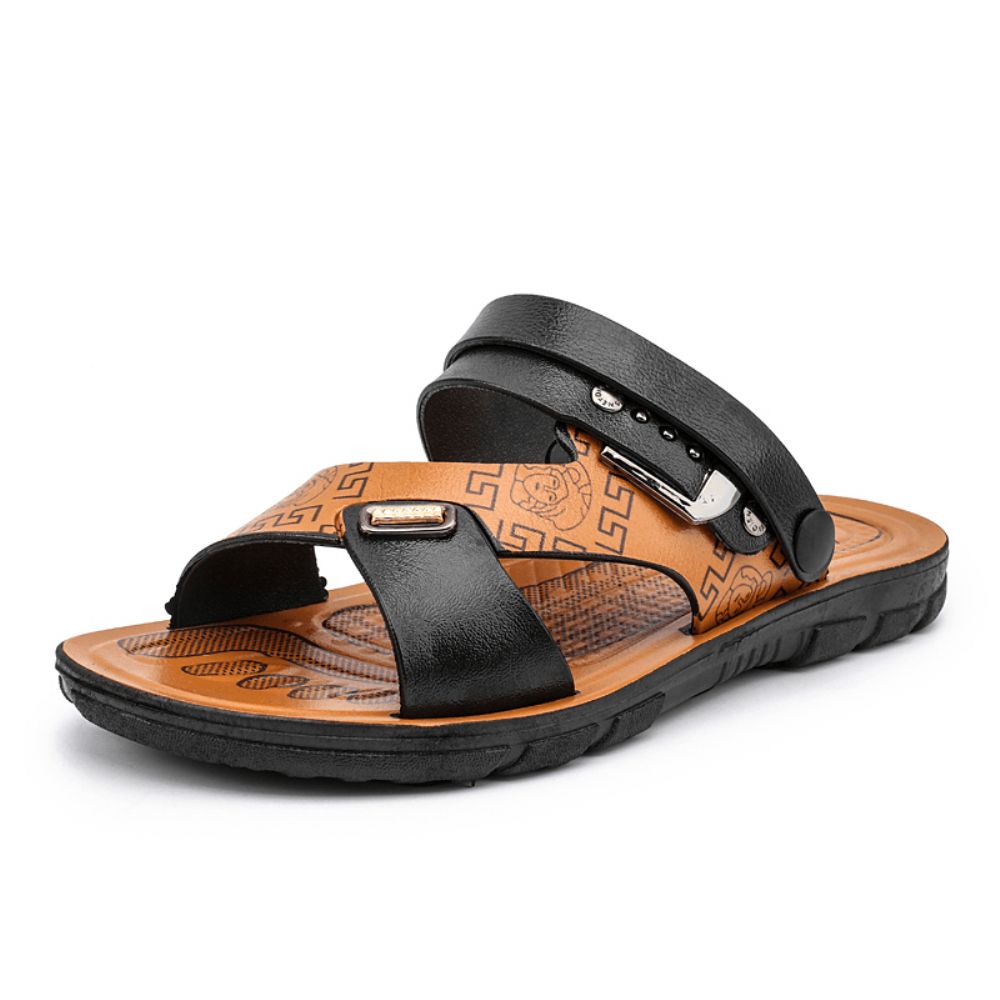 Heren Two-Ways Geopend Teen Ademend Antislip Casual Outdoor Sandalen