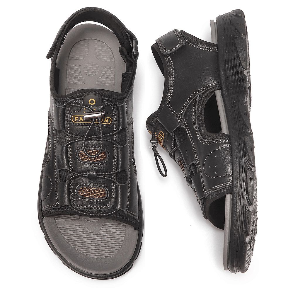 Mannen Echt Leer Geopende Ademende Antislip Casual Outdoor Sandalen