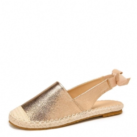 Vrouwen Casual Gesloten Teen Strikhak Espadrille Splicing Platte Schoenen Visserssandalen