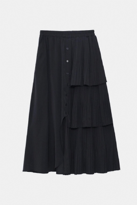 Asymmetrische Button-Down Gelaagde Maxi-Rok