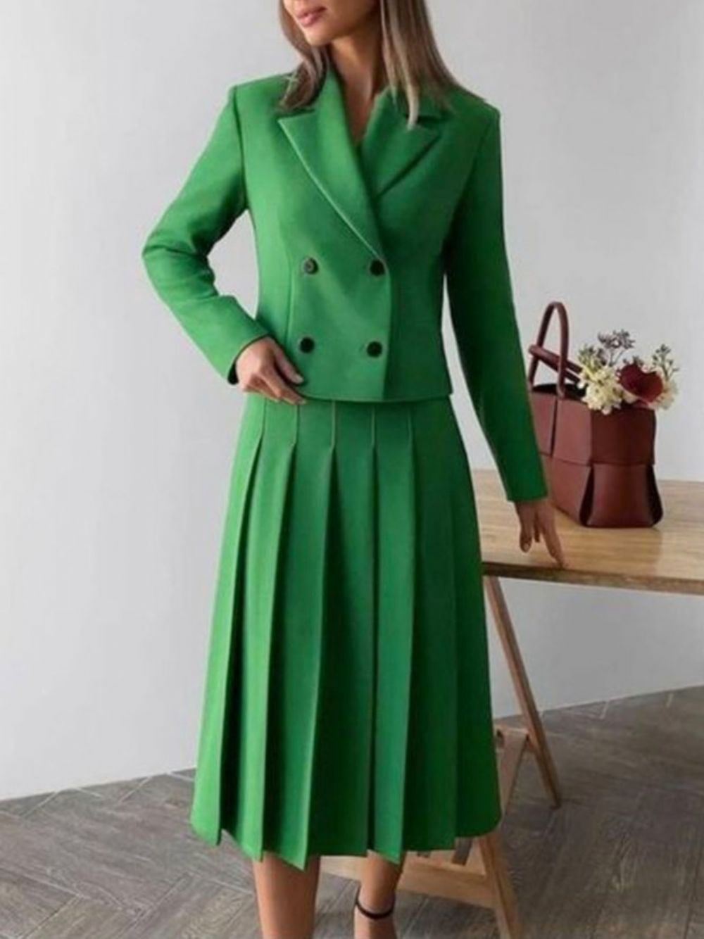 Daily Effen Groene Regular Fit Elegante Rok