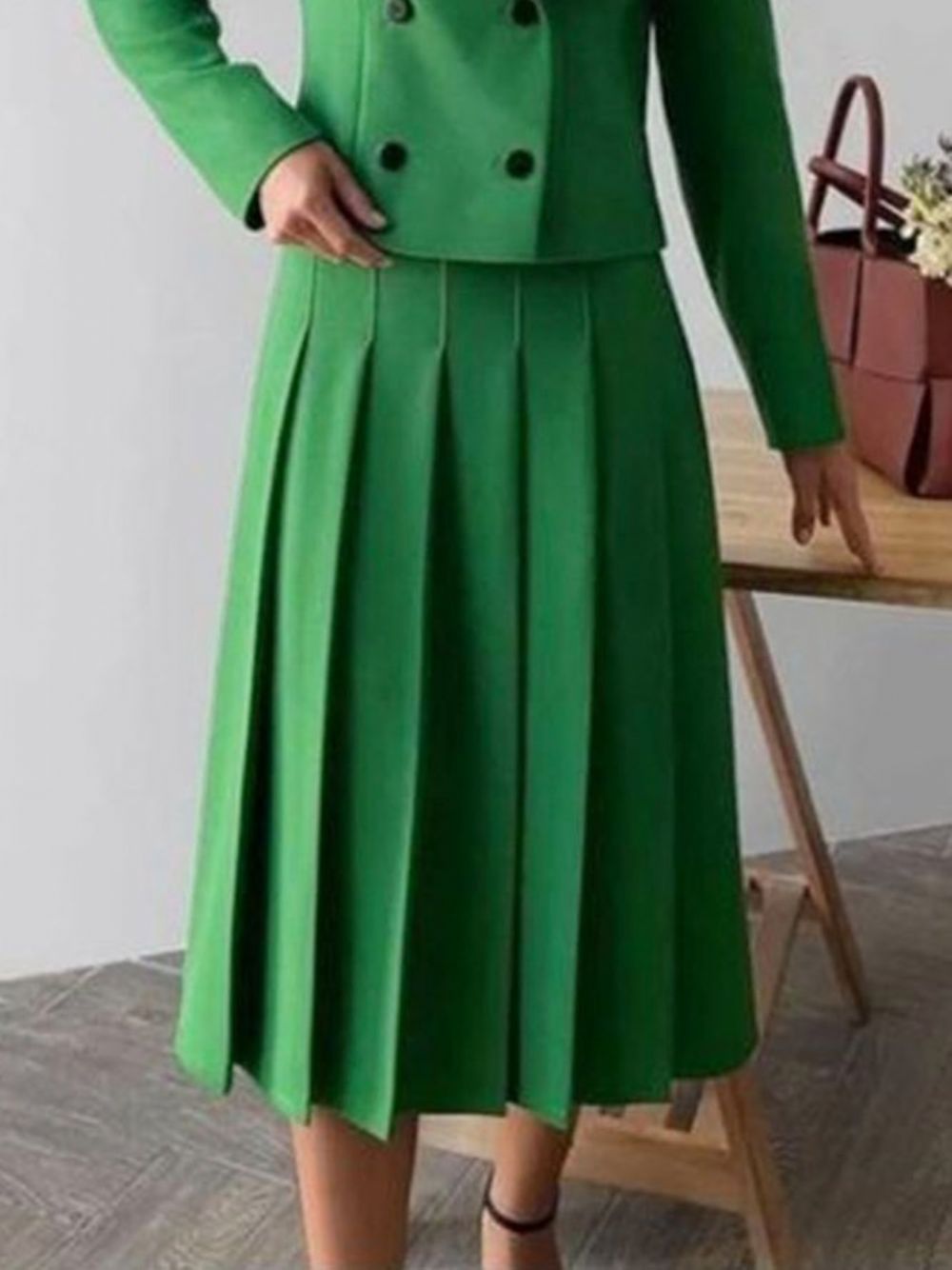 Daily Effen Groene Regular Fit Elegante Rok