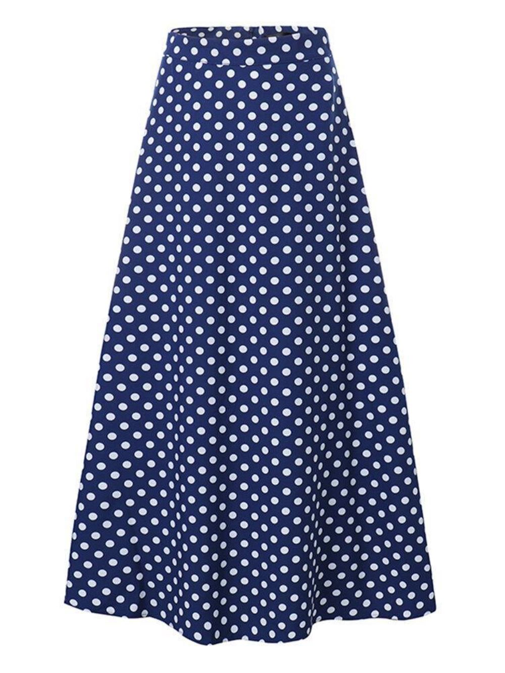 Dames Polka Dot Print Losse Grote Schommel Zijzakken Casual Lange Rok