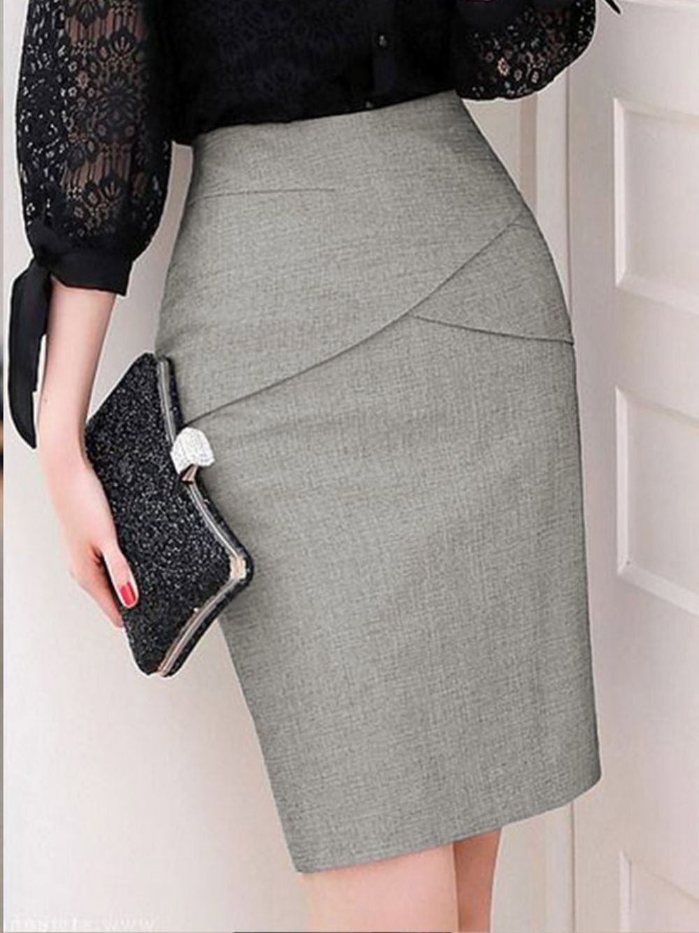 Elegant Werk Regular Fit Effen Rok