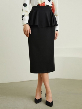 Elegante Strakke Midi-Rok Met Hoge Taille