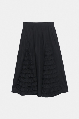 Gelaagde Ruffle Elastische Taille Rok Met Zakken