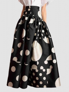 Losse A-Lijn Hoge Taille Polka Dots Polka Dots Rok