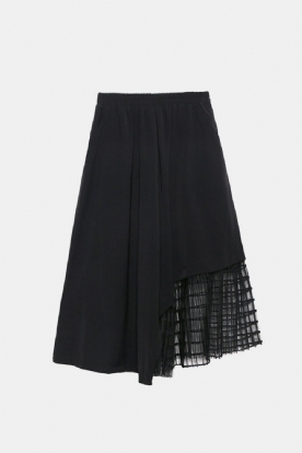 Mesh Gesplitste Elastische Taille Rok Met Zakken