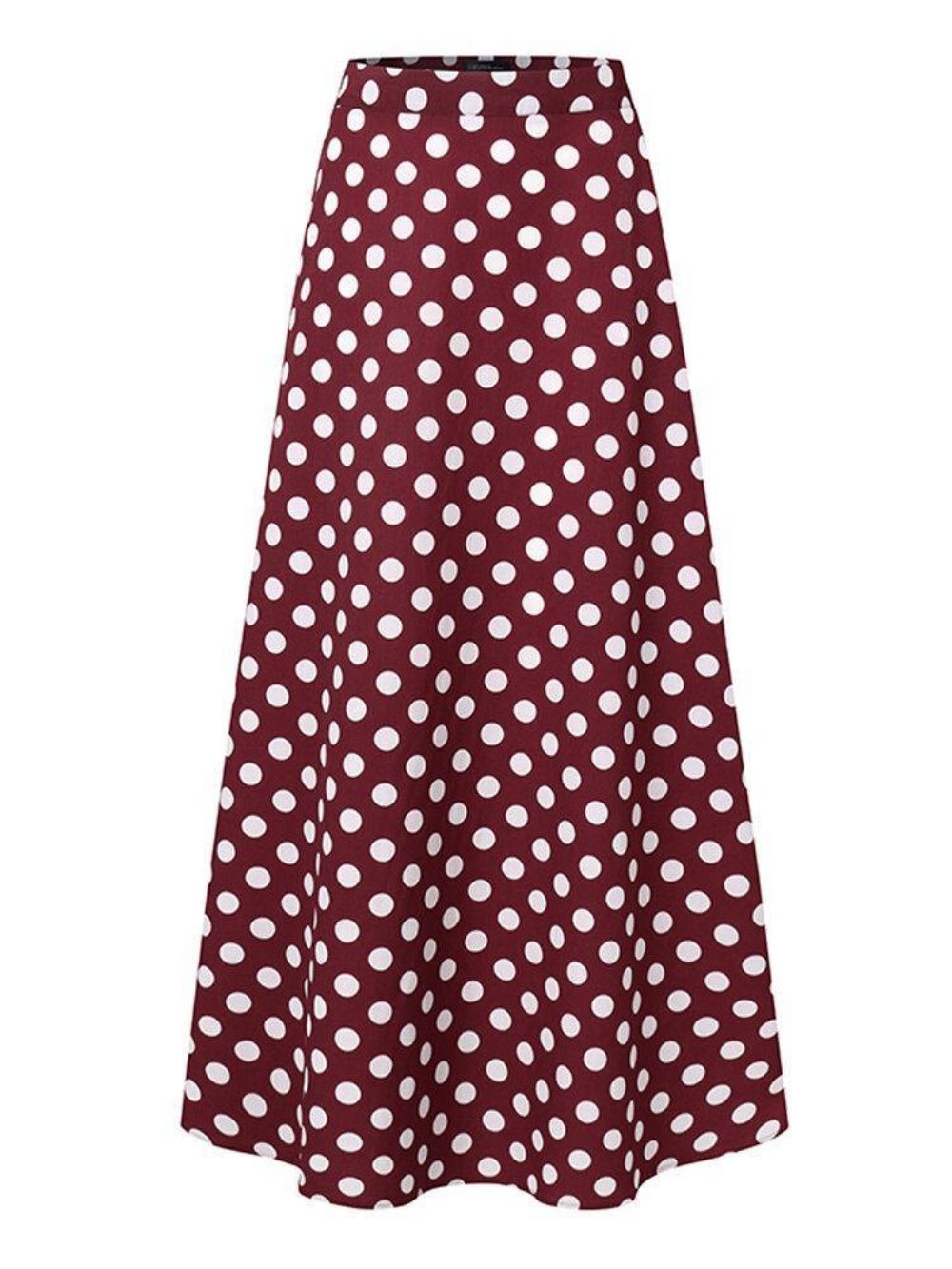 Polka Dot Print Hoge Taille Zijrits Elegante Losse Maxi-Rokken