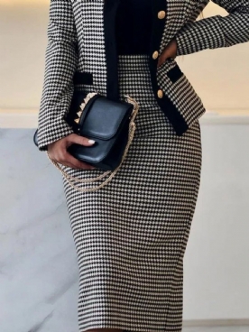 Urban Houndstooth-Rok Met Normale Pasvorm