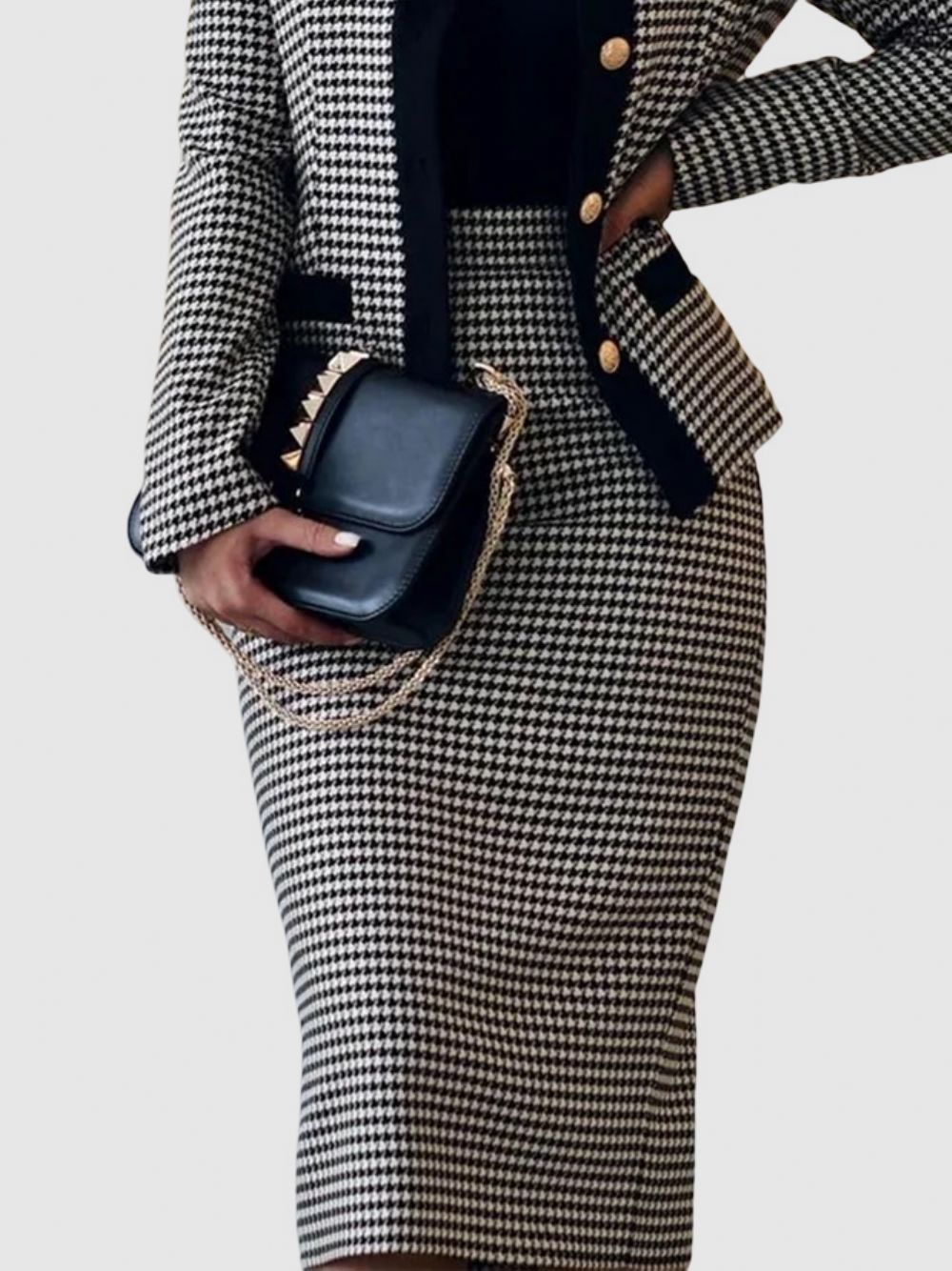 Urban Houndstooth-Rok Met Normale Pasvorm