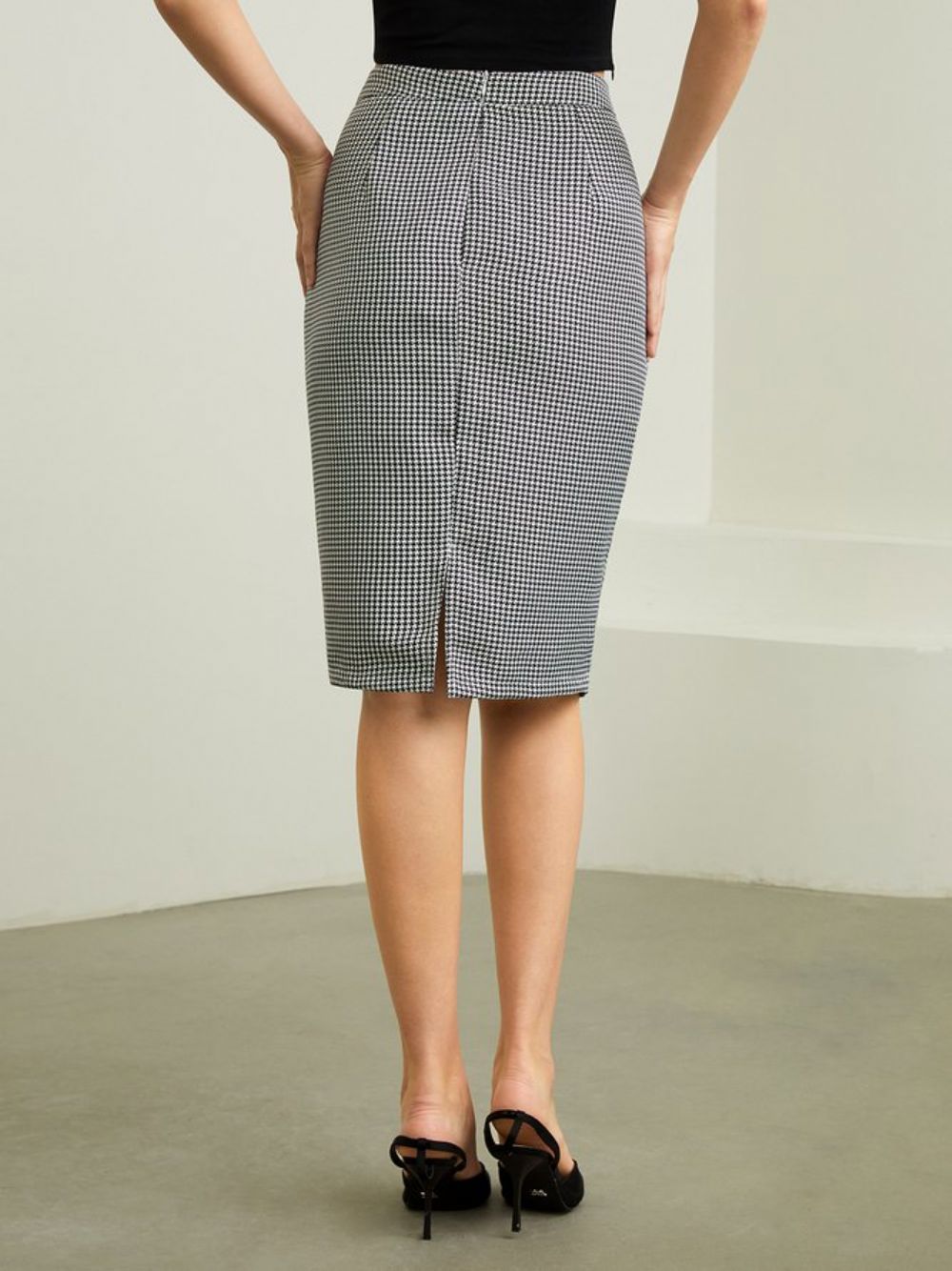 Urban Houndstooth-Rok Met Normale Pasvorm