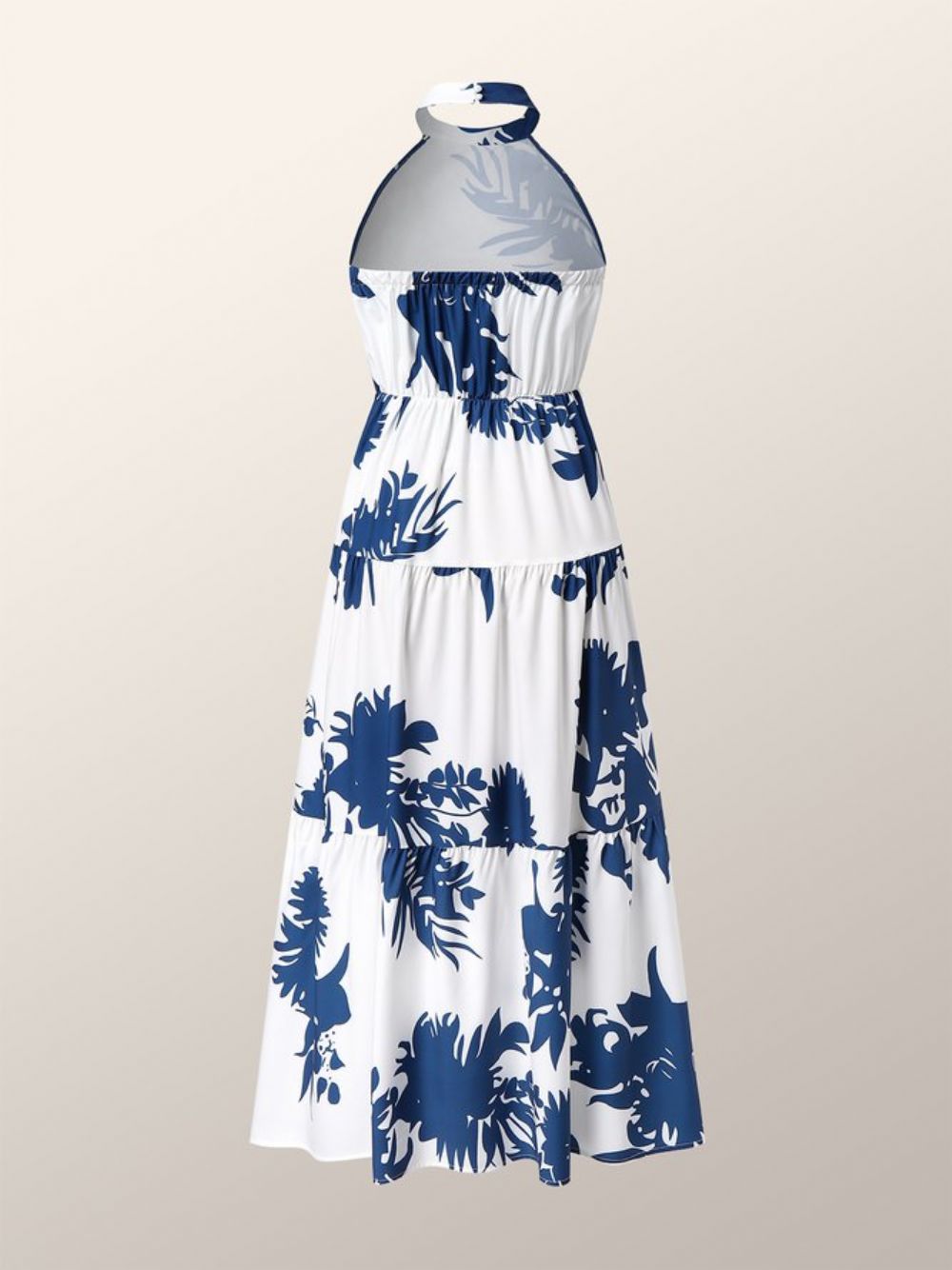 Halter Vakantie Mouwloze Jurk Met Bloemenprint