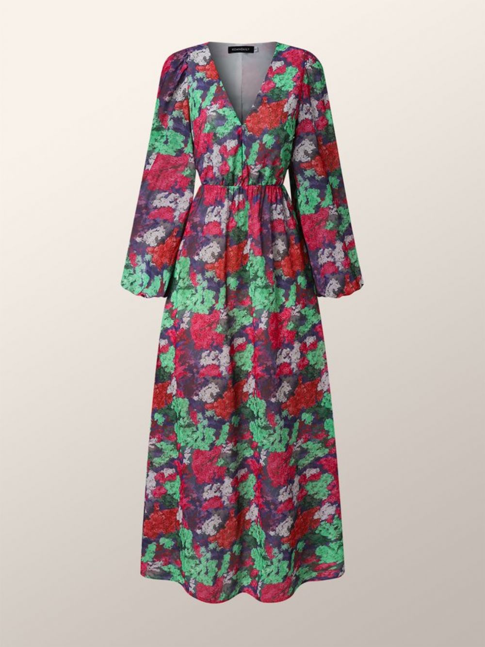 Vacaton Lange Mouw Regular Fit Bloemen Maxi Jurk