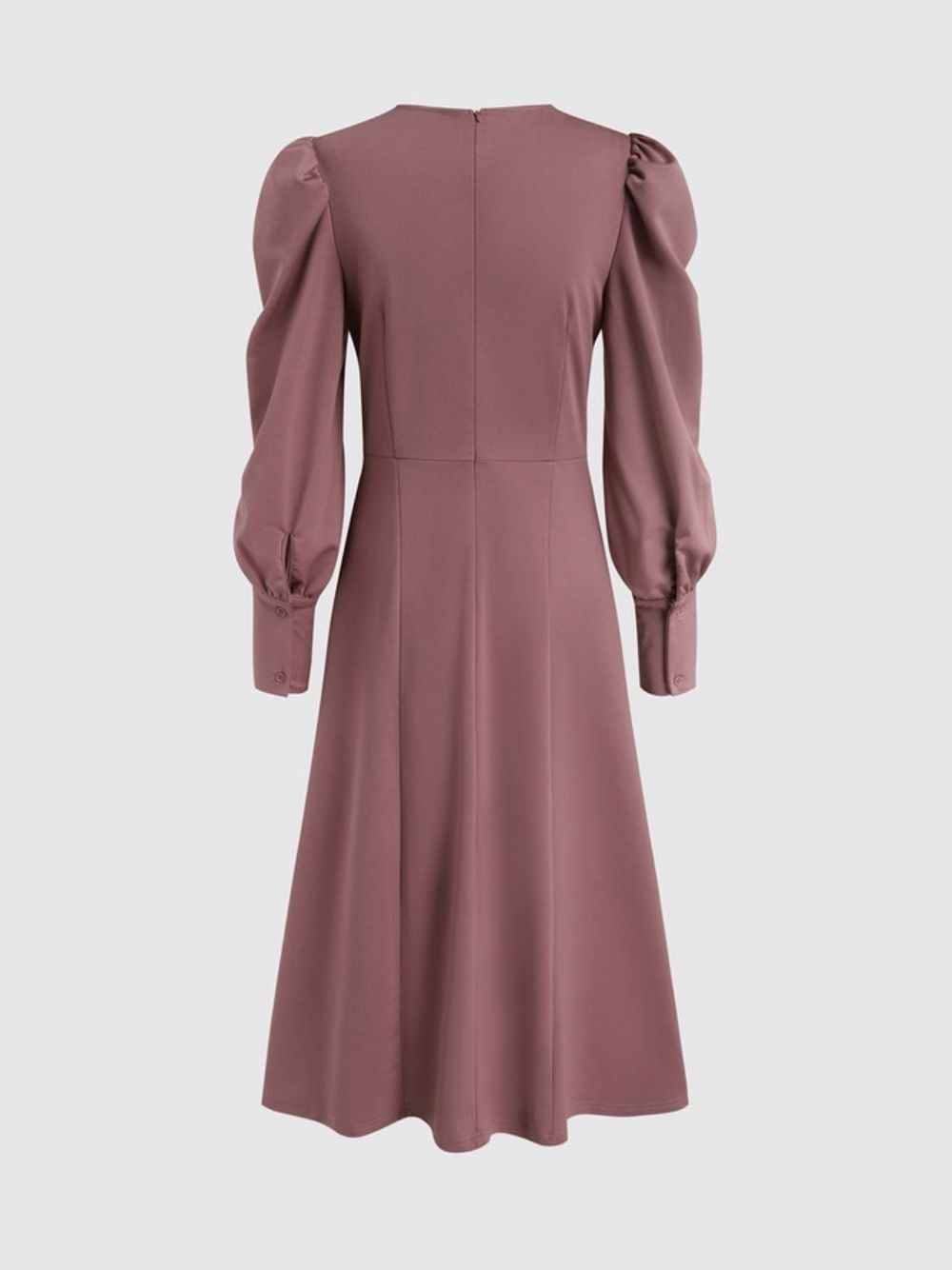 Elegante Effen Midi-Jurk Met Normale Pasvorm