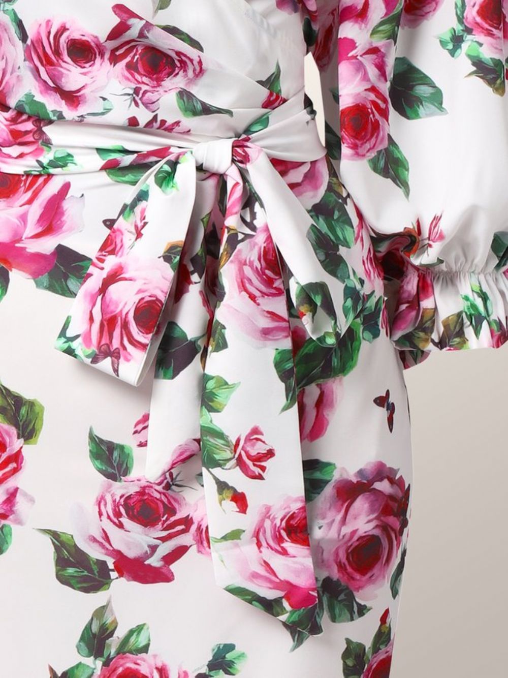 Elegante Midi-Jurk Met Lantaarnmouwen Regular Fit Bloemen