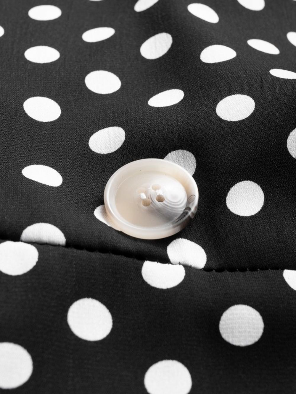 Elegante Polka Dots Revers Date Jurk Met Korte Mouwen