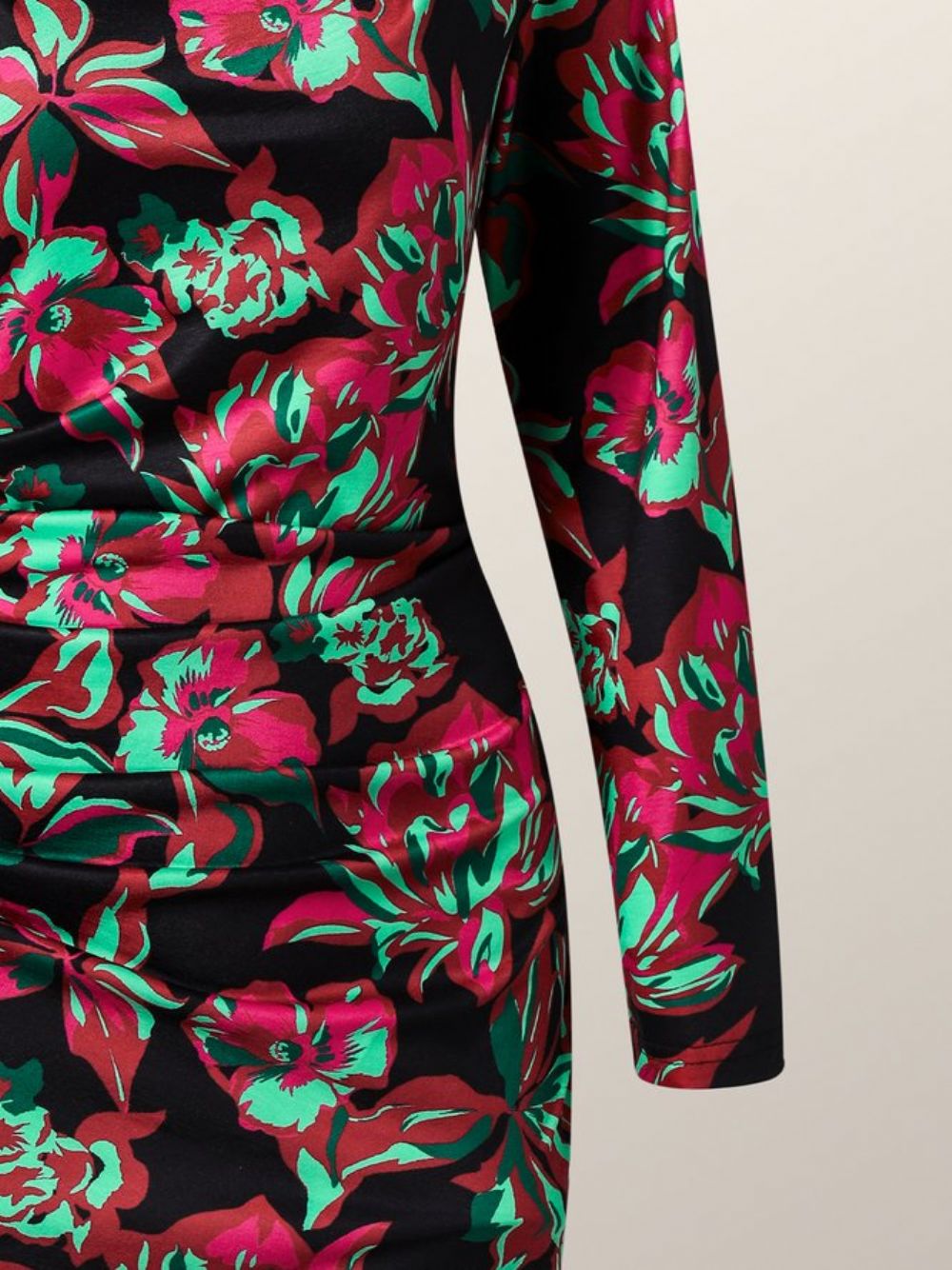 Elegante Vakantiejurk Met Lange Mouwen Bloemenprint