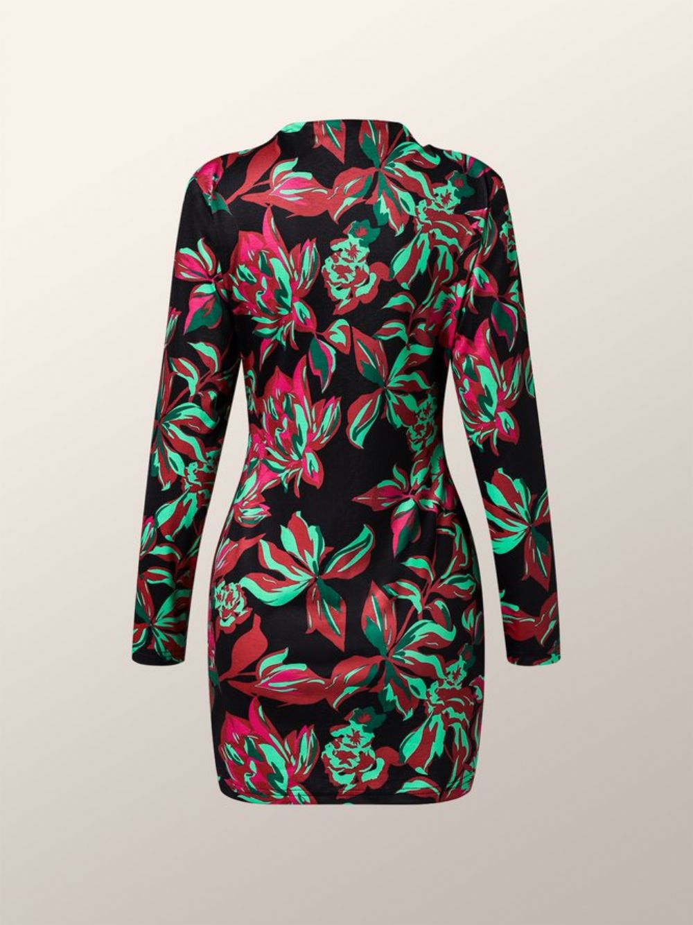 Elegante Vakantiejurk Met Lange Mouwen Bloemenprint