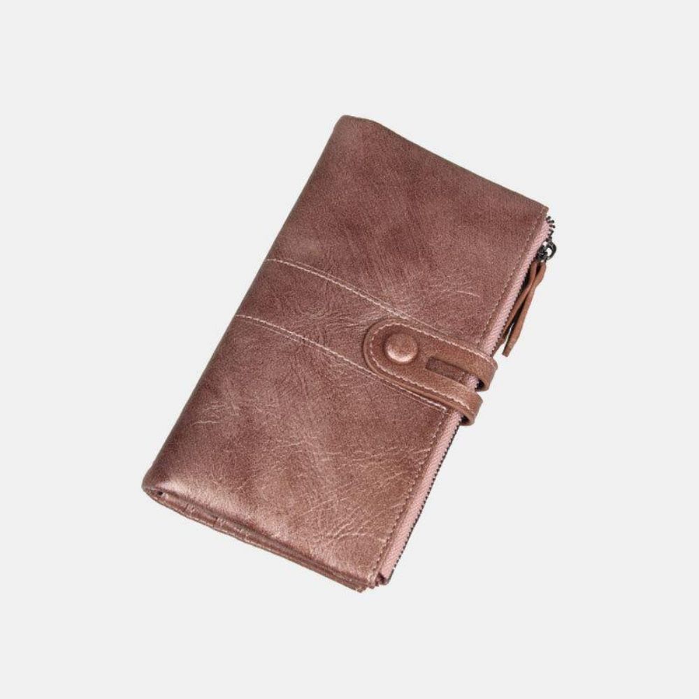 Dames Multi-Slots 12 Kaartsleuven Rits Bifold 6.3 Inch Telefoon Lange Portemonnee