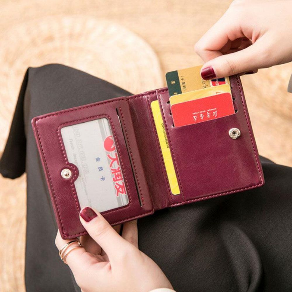 Dames Retro Mni Bifold Multi-Card Slot Kaarthouder Portemonnee