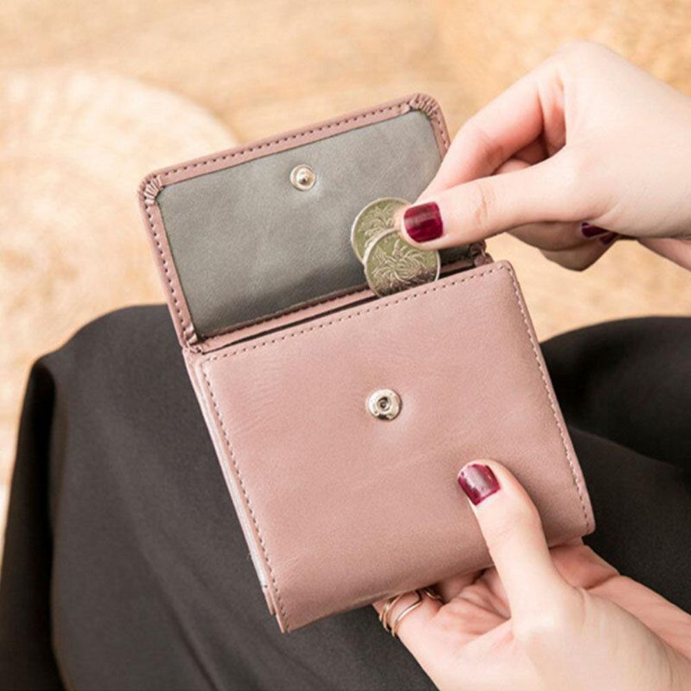 Dames Retro Mni Bifold Multi-Card Slot Kaarthouder Portemonnee