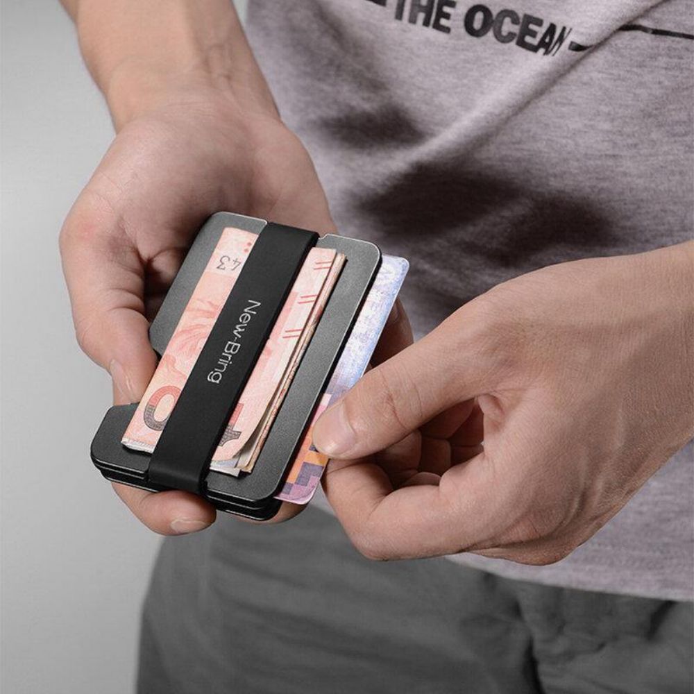 Heren Edc Rfid Aluminium Multifunctioneel Gereedschap Sleutelhanger Card Case Portemonnee Geldclip