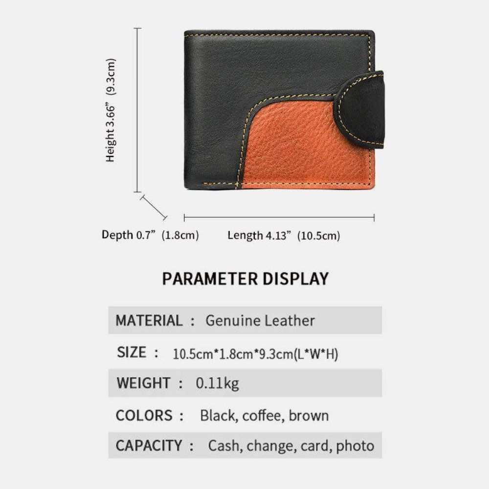 Mannen Echt Leer Bifold Rfid Anti-Diefstal Multi-Card Slot Retro Casual Kaarthouder Munt Portemonnee