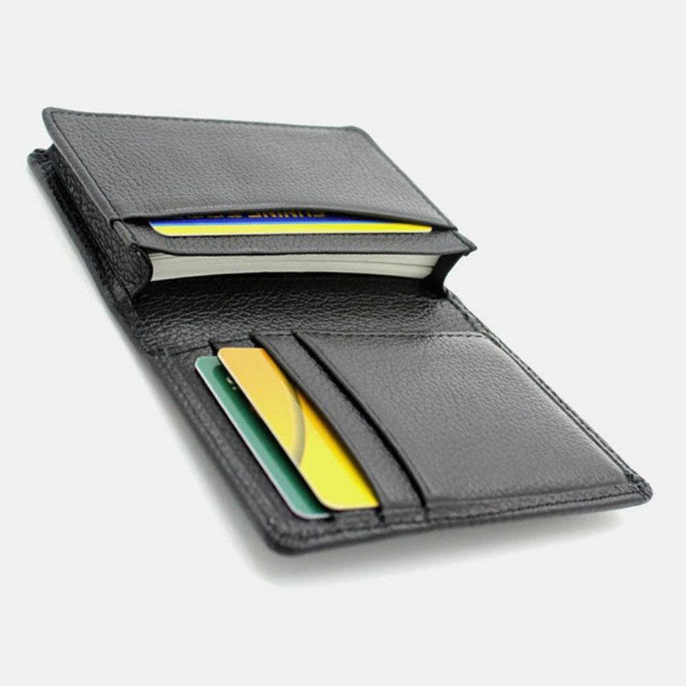 Mannen Echt Leer Grote Capaciteit Bifold Retro Business Multi-Card Slot Kaarthouder Visitekaarthouder Creditcardhouder Portemonnee