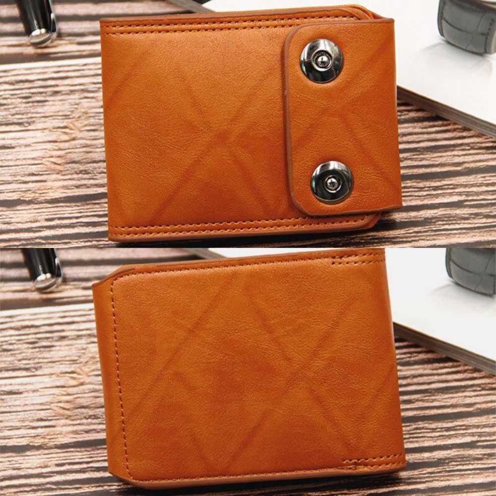 Mannen Pu Lederen Dollar Patroon Bifold Sort Multi-Card Slot Kaarthouder Portemonnee Portemonnee