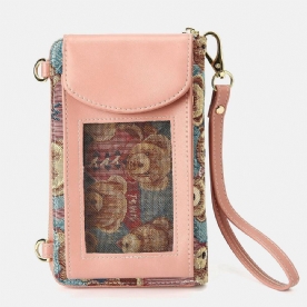 Vrouwen Dragen Patroon 12 Kaartsleuven Telefoon Portemonnee Crossbody Tas Koppelingen Tas