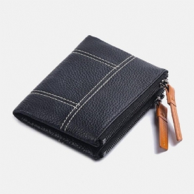 Vrouwen Echt Leer Bifold Hasp Rits Korte Multi-Card Slots Portemonnee Geld Clip Portemonnee