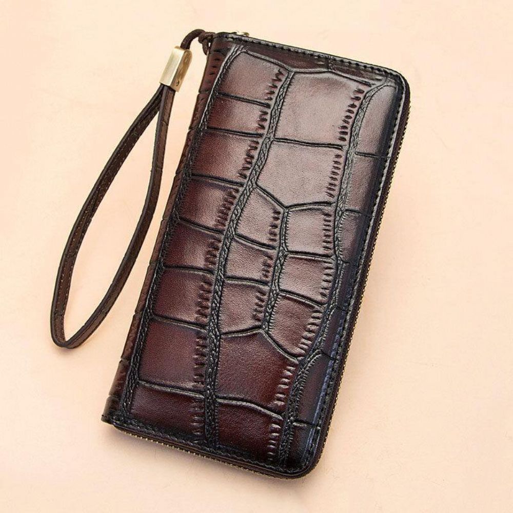 Vrouwen Lederen Alligator Patroon Retro Zachte Lederen Tas Multi-Slot Kaarthouder Portemonnee Clutch Purse