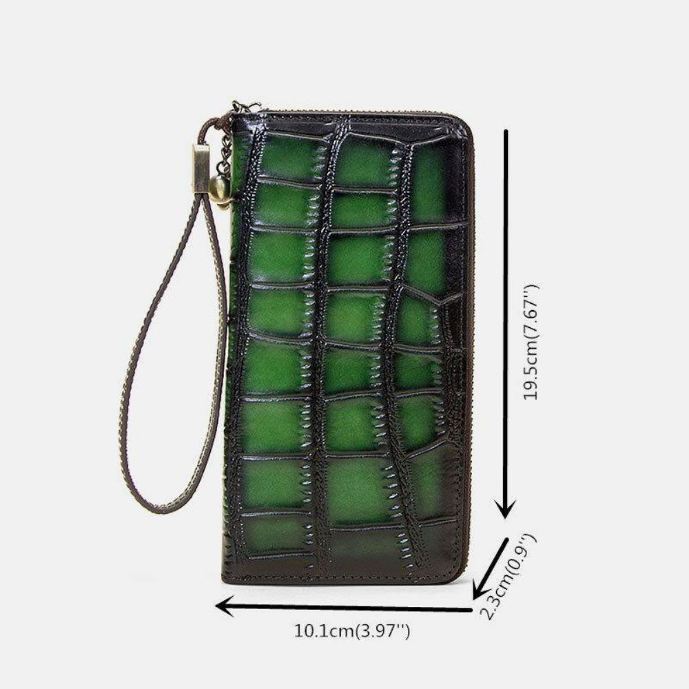 Vrouwen Lederen Alligator Patroon Retro Zachte Lederen Tas Multi-Slot Kaarthouder Portemonnee Clutch Purse