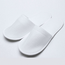 1 Paar Gesloten Teen Witte Wegwerp Hotelslippers Spa-Slippers