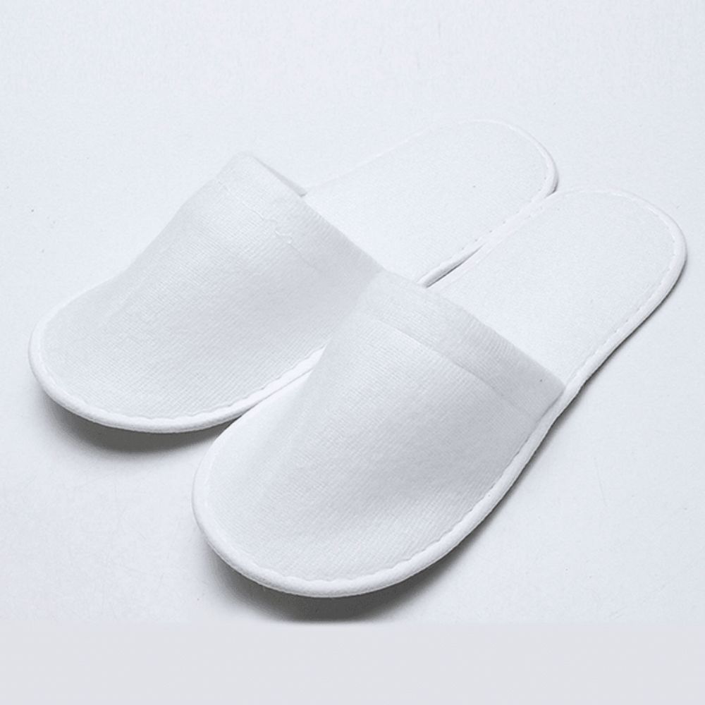 1 Paar Gesloten Teen Witte Wegwerp Hotelslippers Spa-Slippers