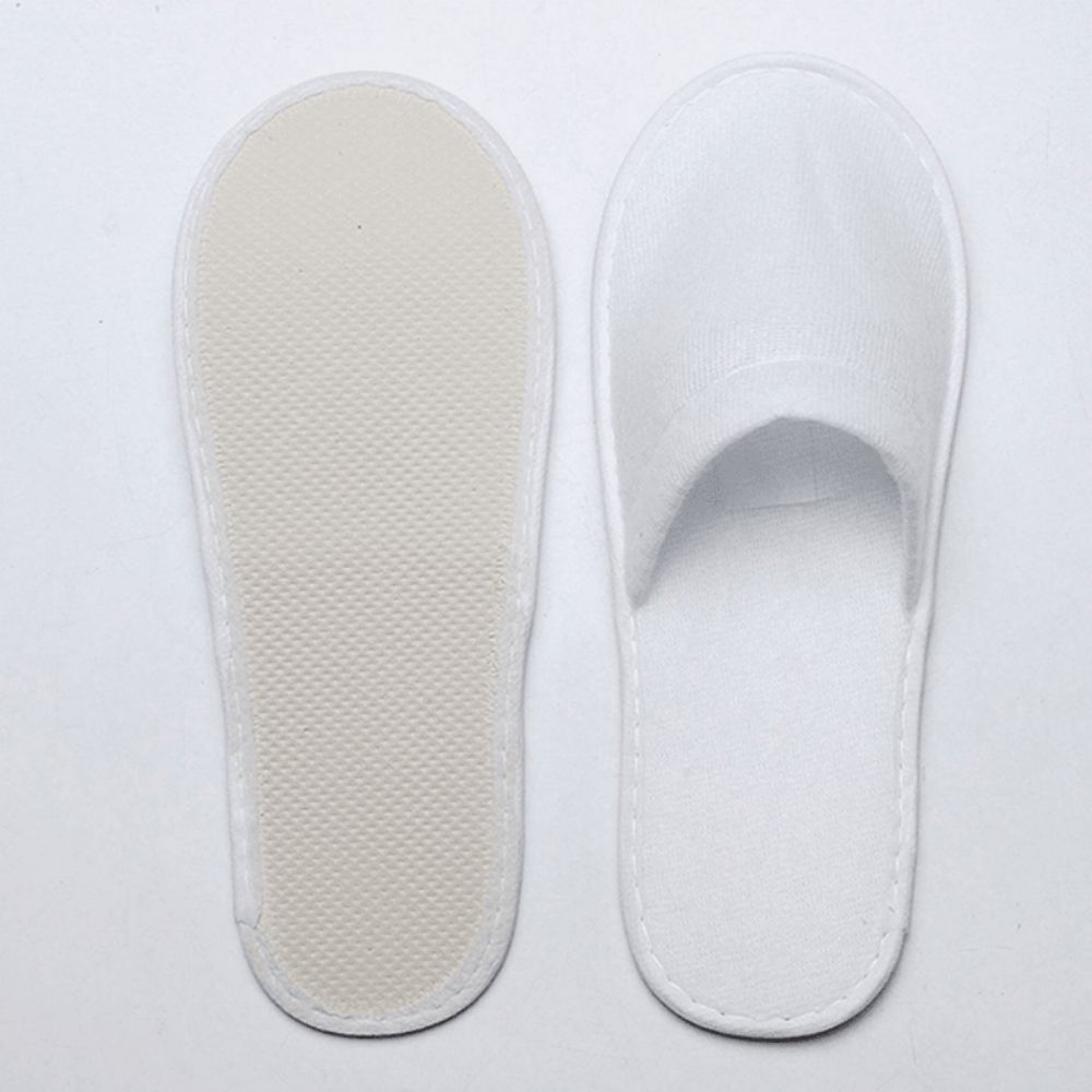 1 Paar Gesloten Teen Witte Wegwerp Hotelslippers Spa-Slippers