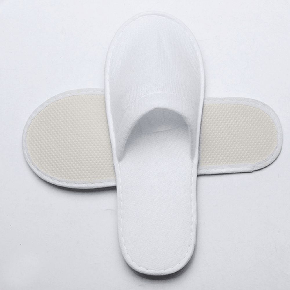 1 Paar Gesloten Teen Witte Wegwerp Hotelslippers Spa-Slippers