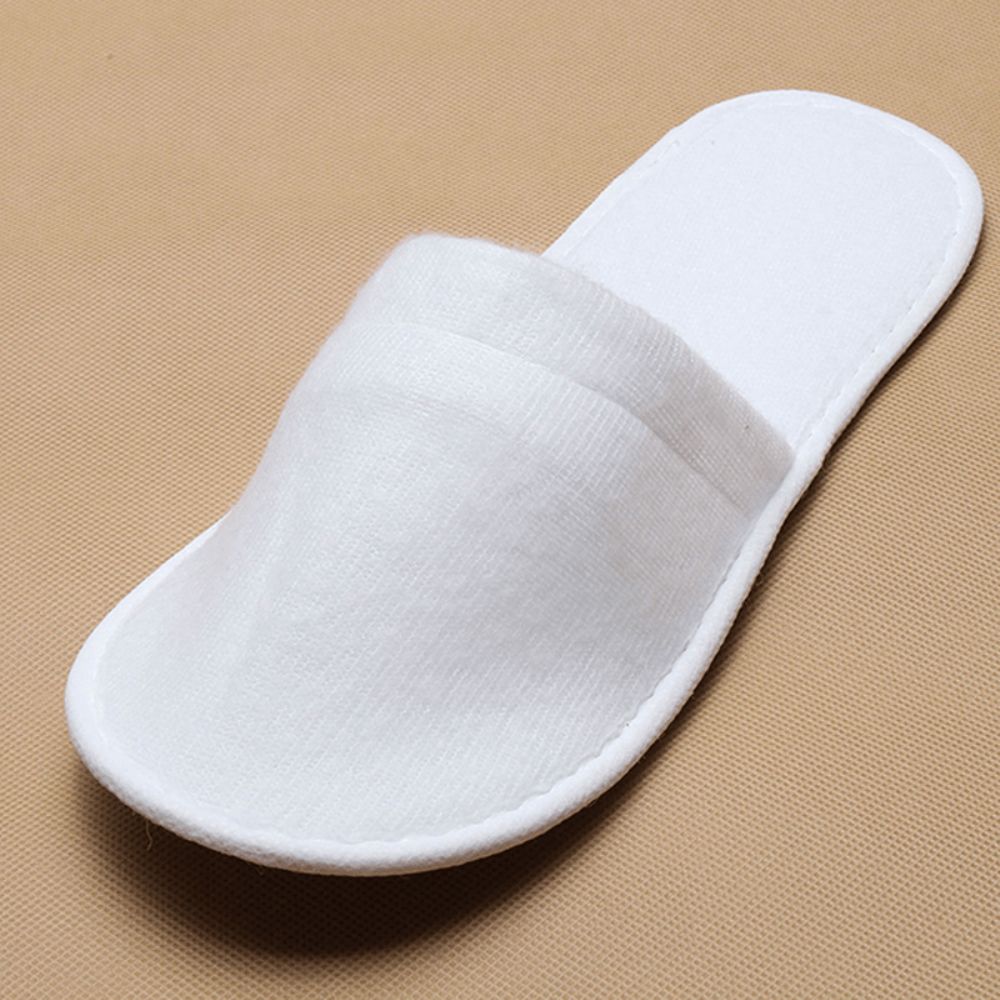 1 Paar Gesloten Teen Witte Wegwerp Hotelslippers Spa-Slippers