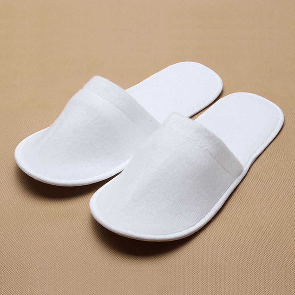 1 Paar Gesloten Teen Witte Wegwerp Hotelslippers Spa-Slippers