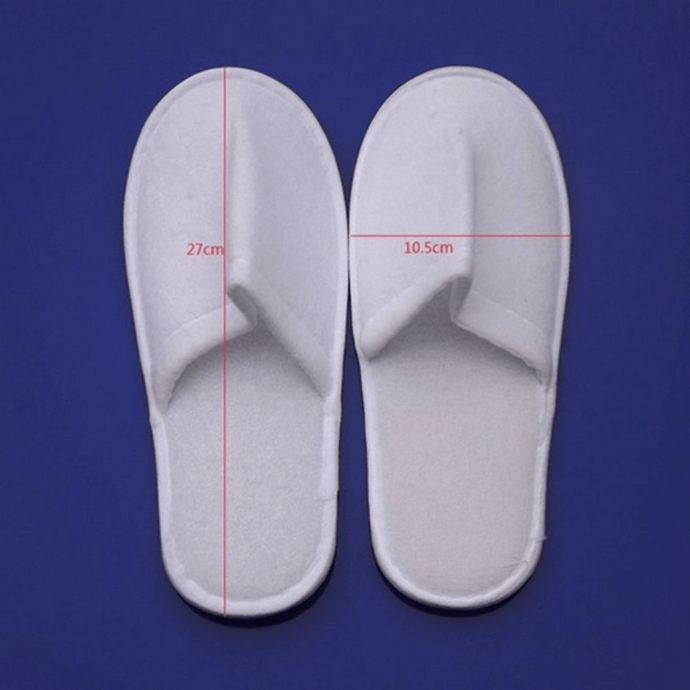 1 Paar Gesloten Teen Witte Wegwerp Hotelslippers Spa-Slippers