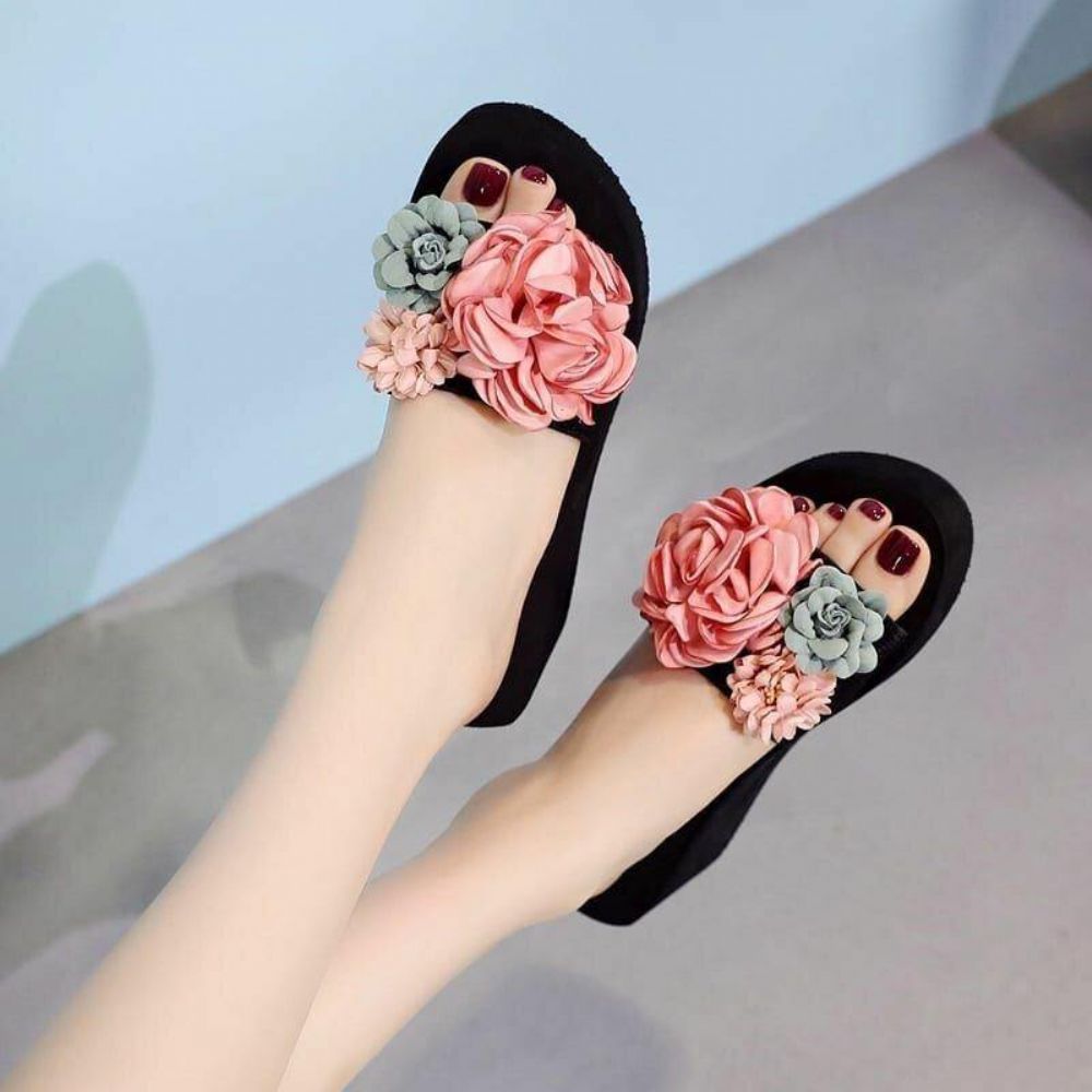 Dames Bloemdecoratie Open Teen Zomer Strand Slippers