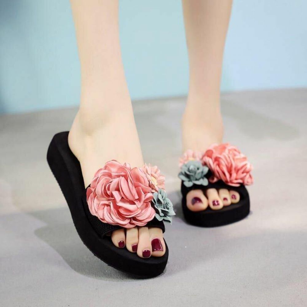 Dames Bloemdecoratie Open Teen Zomer Strand Slippers