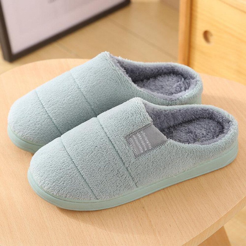 Dames Bontvoering Comfortabele Effen Kleur Thuis Slippers