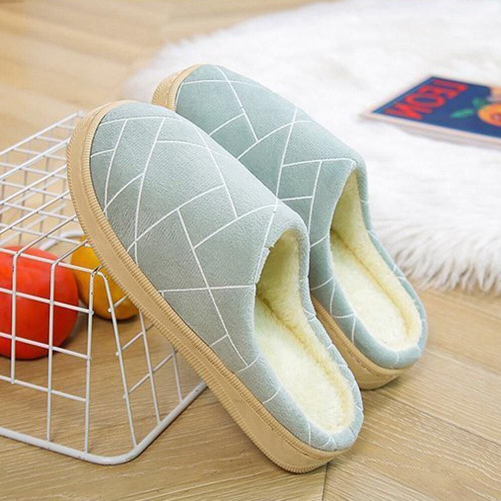 Dames Casual Geometrische Bedrukking Gesloten Teen Warme Voering Thuis Slippers