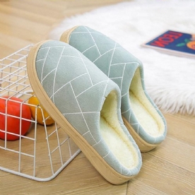 Dames Casual Geometrische Bedrukking Gesloten Teen Warme Voering Thuis Slippers