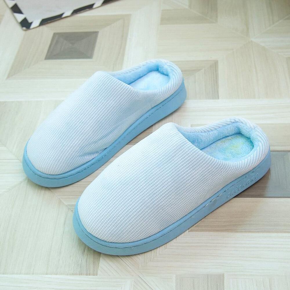 Dames Comfy Stripes Gesloten Teen Winter Warme Voering Antislip Indoor Slippers