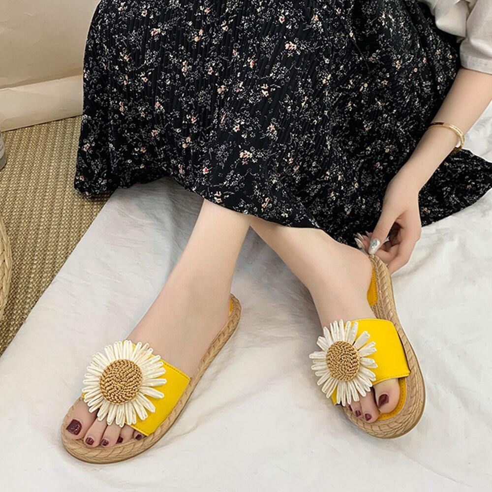 Dames Daisy Decor Draagbare Comfortabele Strandslippers Slippers