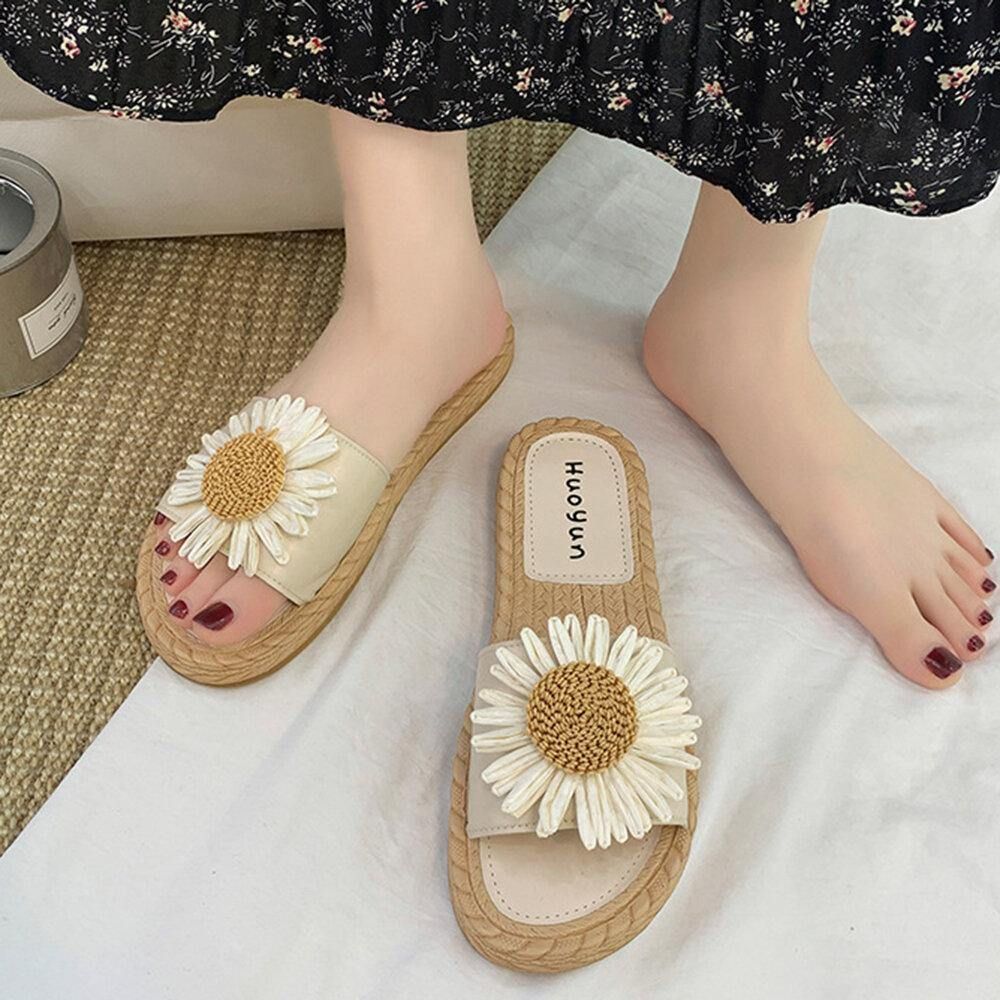 Dames Daisy Decor Draagbare Comfortabele Strandslippers Slippers